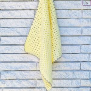 *NEW* Handmade (By Me) Lemon Yellow Crochet Baby Receiving Blanket - 26" X 26"